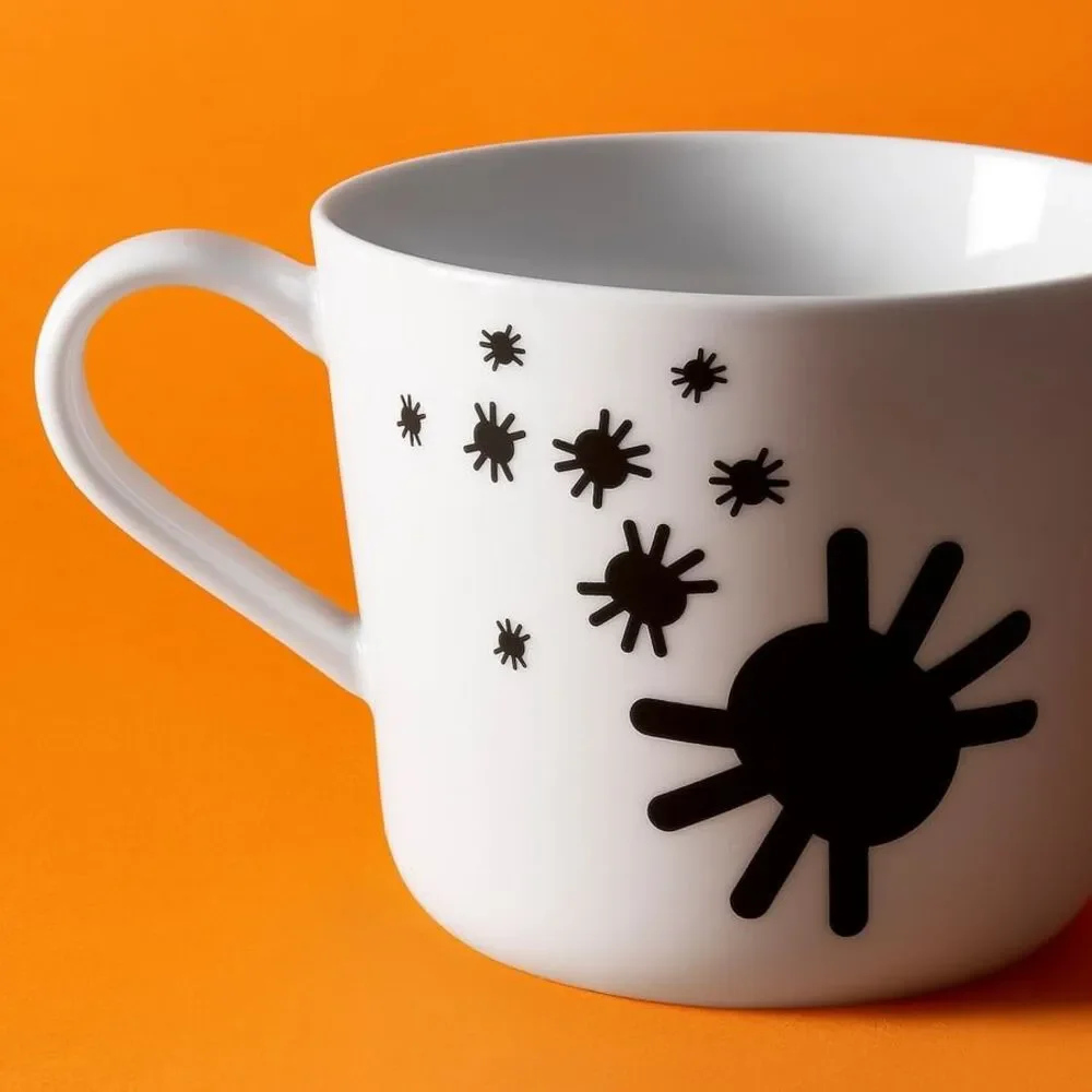 IKEA Mug Spiders Kustfyr NEW 2025 White Black Halloween 506.173.59 Spider 12 oz